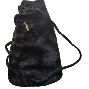 Black crochet backpack