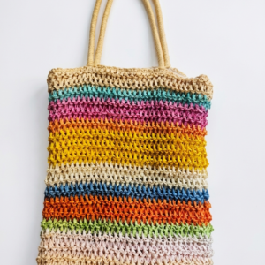 Handcrafted straw tote bag
